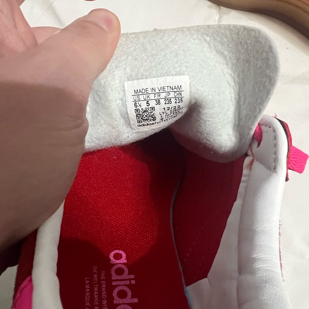 adidas Gazelle Sneakers in Red and Hot Pink with Gum Sole - Picture 2 of 8